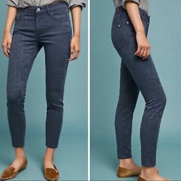 anthropologie pilcro | navy floral embossed pants size 28 - Picture 2 of 5